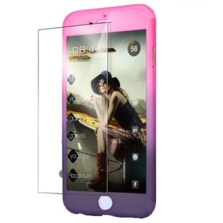 Капак за Apple iPhone 7 Plus Degrade пълно покритие 360 градуса с безплатно стъклено фолио