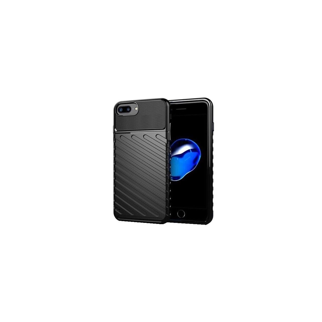 Husa Apple iPhone 7 Plus,Apple iPhone 8 Plus - iberry Thunder TPU Flexibil Negru