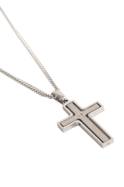 U.S. Polo Assn., Nyaklánc kereszt alakú medállal, Ezüstszín/Sötét Ezüstszín