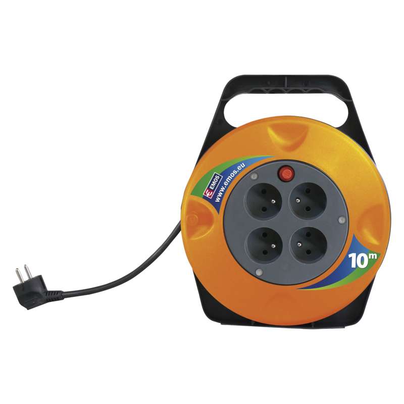 Prelungitor tambur 4 cai 10m 230V 3x1.0mm Emos P19510