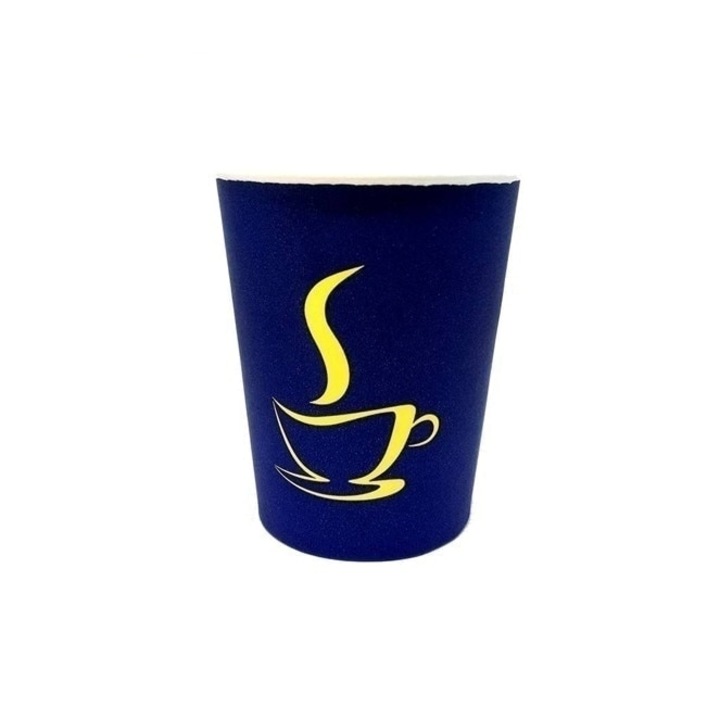 Set pahare din carton, 200ml, 7oz vending Blue, 100buc