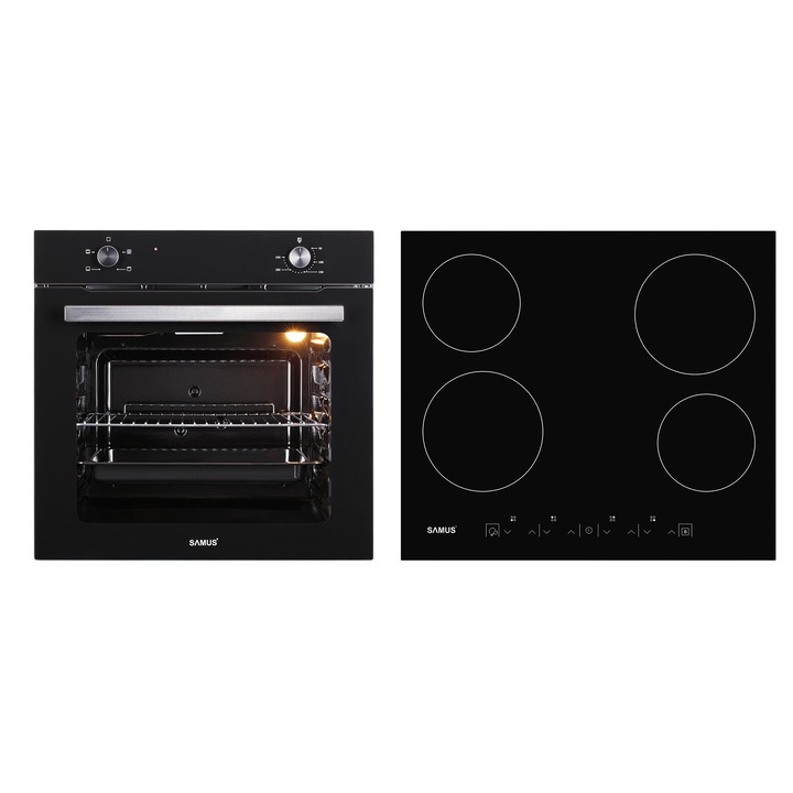 Cuptor incorporabil Bespoke Samsung NV7B4020ZAK/U2, Electric, 76 l, Autocuratare catalitica, Display touch, SmartThings Cooking, Clasa A+, Negru