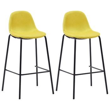 Set de 2 scaune de bar, vidaXL, 51 x 49 x 99 cm, Galben Set de 2 scaune de bar, vidaXL, 51 x 49 x 99 cm, Galben