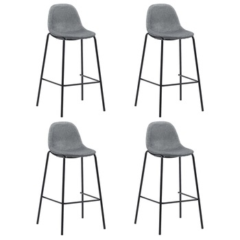 Set de 4 scaune de bar, vidaXL, 51 x 49 x 99 cm, Gri deschis