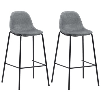 Set de 2 scaune de bar, vidaXL, 51 x 49 x 99 cm, Gri deschis Set de 2 scaune de bar, vidaXL, 51 x 49 x 99 cm, Gri deschis