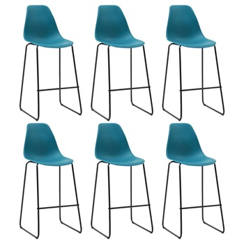 Set de 6 scaune de bar, vidaXL, 48 x 57 x 112,5 cm, Plastic, Turcoaz Set de 6 scaune de bar, vidaXL, 48 x 57 x 112,5 cm, Plastic, Turcoaz