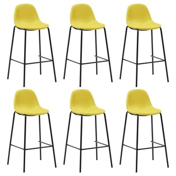 Set de 6 scaune de bar, vidaXL, 51 x 49 x 99 cm, Galben