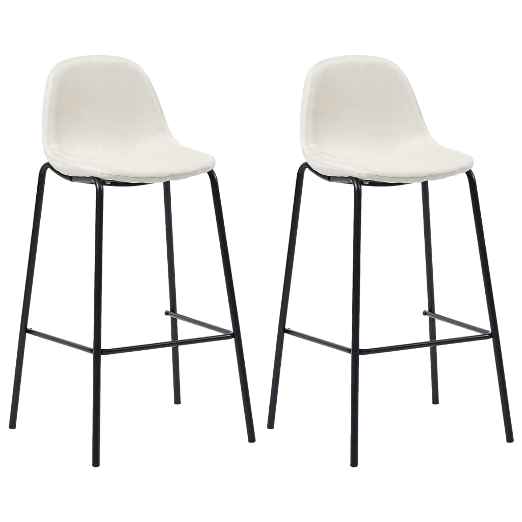 Set de 2 scaune de bar, vidaXL, 51 x 49 x 99 cm, Crem