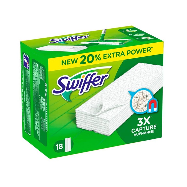 Set 18 lavete microfibra pentru praf, universal, 80% fibre reciclabile, Swiffer