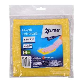 Laveta Universala din Microbifra Zorex Clasic, 30x30 cm, Culoare Galbena Laveta Universala din Microbifra Zorex Clasic, 30x30 cm, Culoare Galbena