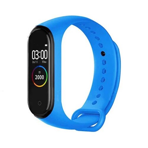 Bratara Fitness NewTech M4, rezistenta la apa si praf IP67, Ecran Color, Monitorizare puls, Notificari Apeluri/SMS/WhatsApp/Facebook, Blue