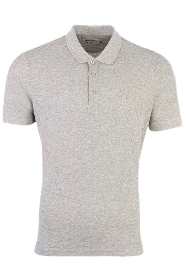 Tricou Barbati Farah Polo din Bumbac, Gri M