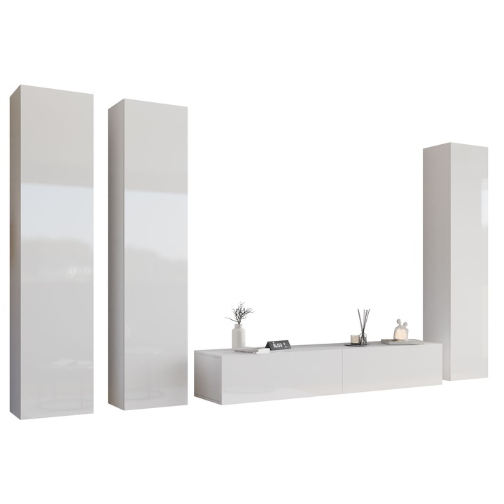 Set living camera de zi Zigo I, MIRJAN24, alb / alb lucios