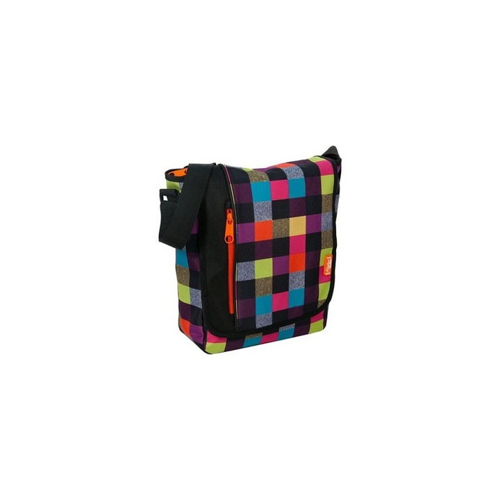 Чанта за рамо Paso, 15- 654B, каре, 34x27x10cm