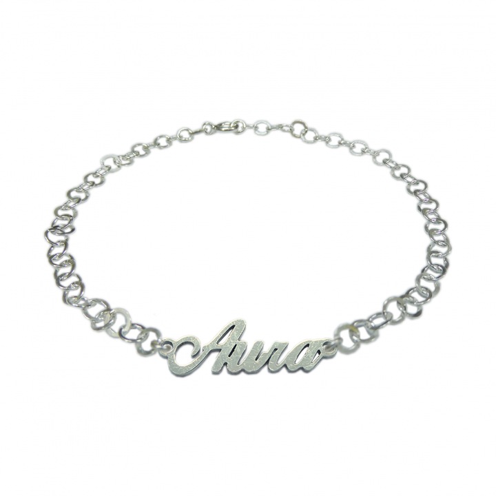 Bratara argint personalizata nume Aura argint reglabila 9418380 Dras