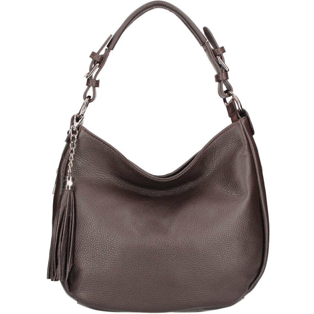 Geanta Carlotta din piele naturala pentru femei, maro brun