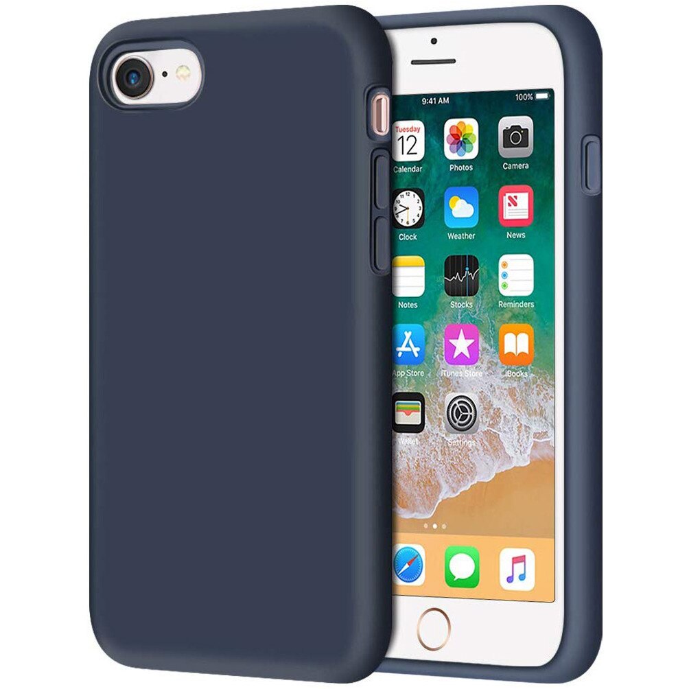 Husa protectie pentru Apple iPhone 7, iPhone 8 X-Level Thin, Albastru inchis + Folie Profesionala Joyshell, cu sticla securizata Asahi Japonia