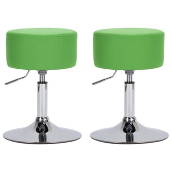 Set de 2 scaune de bar vidaXL, 33 x (51,5-65,5) cm, Verde, Piele ecologica Set de 2 scaune de bar vidaXL, 33 x (51,5-65,5) cm, Verde, Piele ecologica