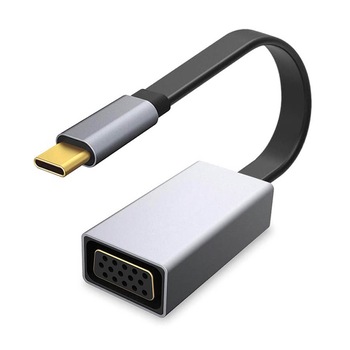 Adaptor USB-C pentru conectare de la USB-C la VGA, Platinet Multimedia Adapter USB-C to VGA, (gri inchis) Adaptor USB-C pentru conectare de la USB-C la VGA, Platinet Multimedia Adapter USB-C to VGA, (gri inchis)