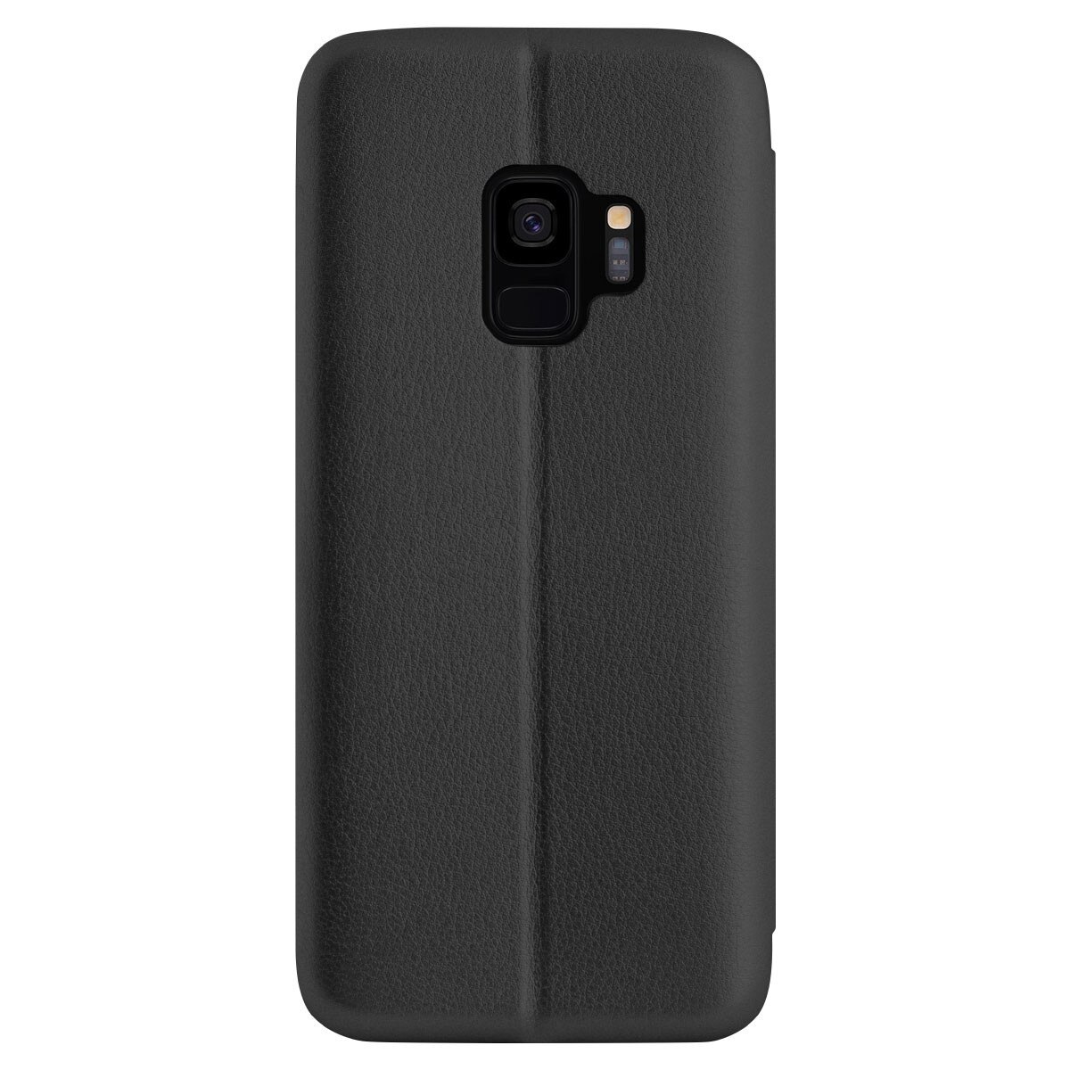 Husa book satinat Samsung Galaxy S9, Contakt Neagra