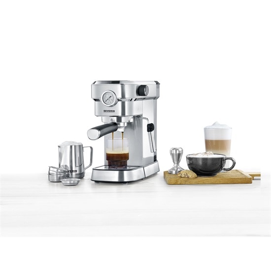 Severin KA5995 Espresso kávéfőző, 1350 W, 15 bar, beépített nyomásmérővel, ezüst Severin KA5995 Espresso kávéfőző, 1350 W, 15 bar, beépített nyomásmérővel, ezüst