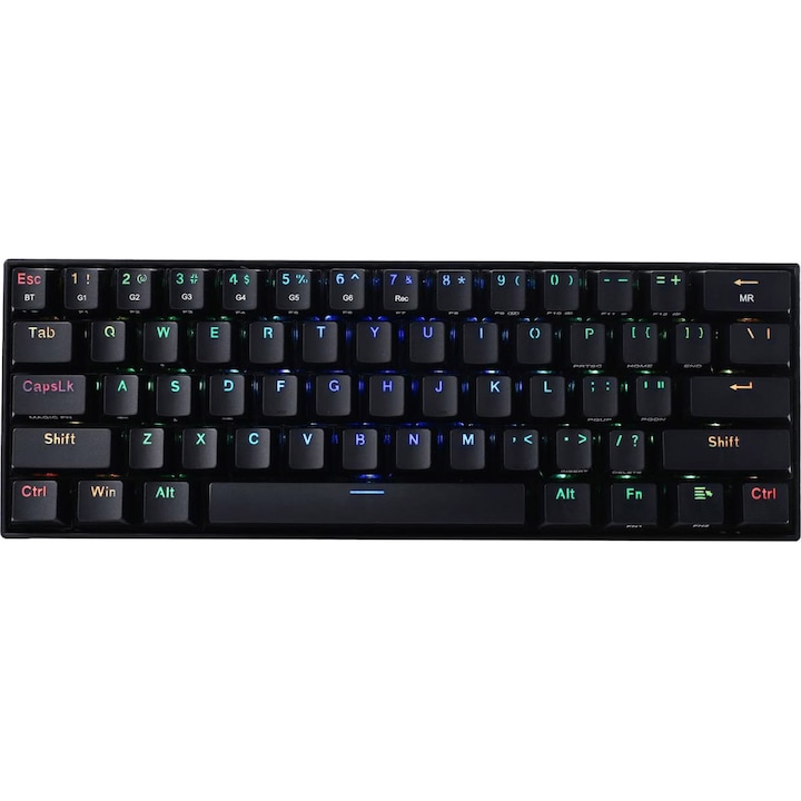 Tastatura gaming mecanica Redragon Draconic K530 RGB, negru, 5.0 bluetooth, brown switches, USB type-C