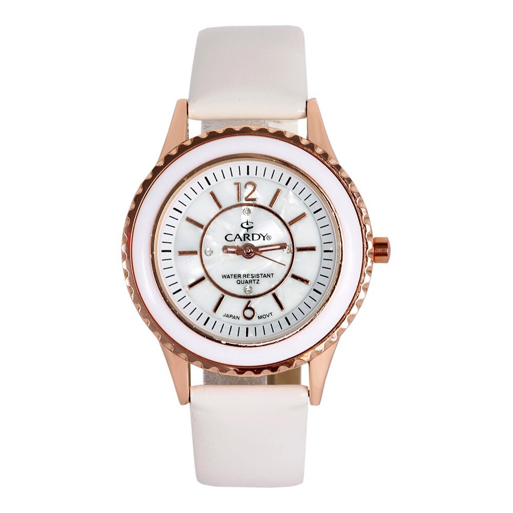 Ceas de dama, CARDY,Analog, Casual, Aliaj 9 mm, Alb