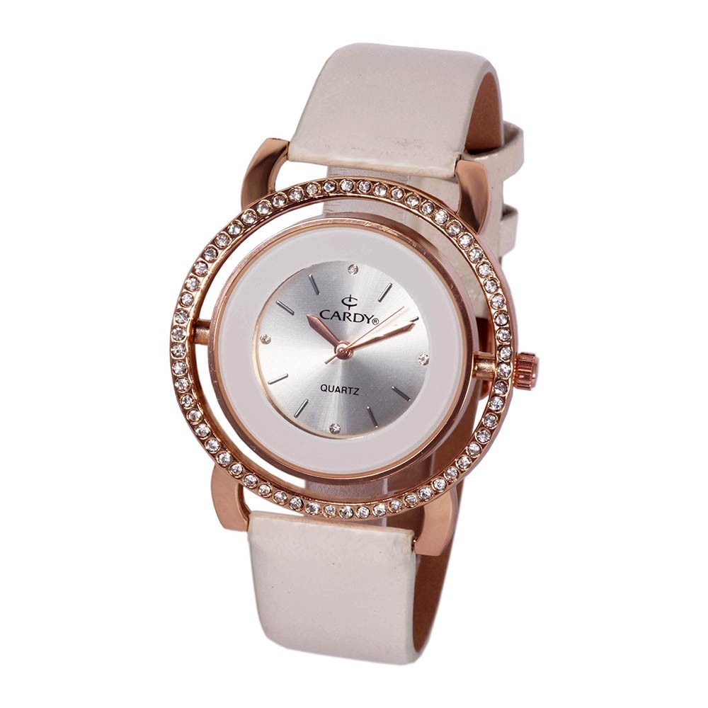 Ceas de dama, CARDY,Analog, Casual, Aliaj 9 mm, Alb