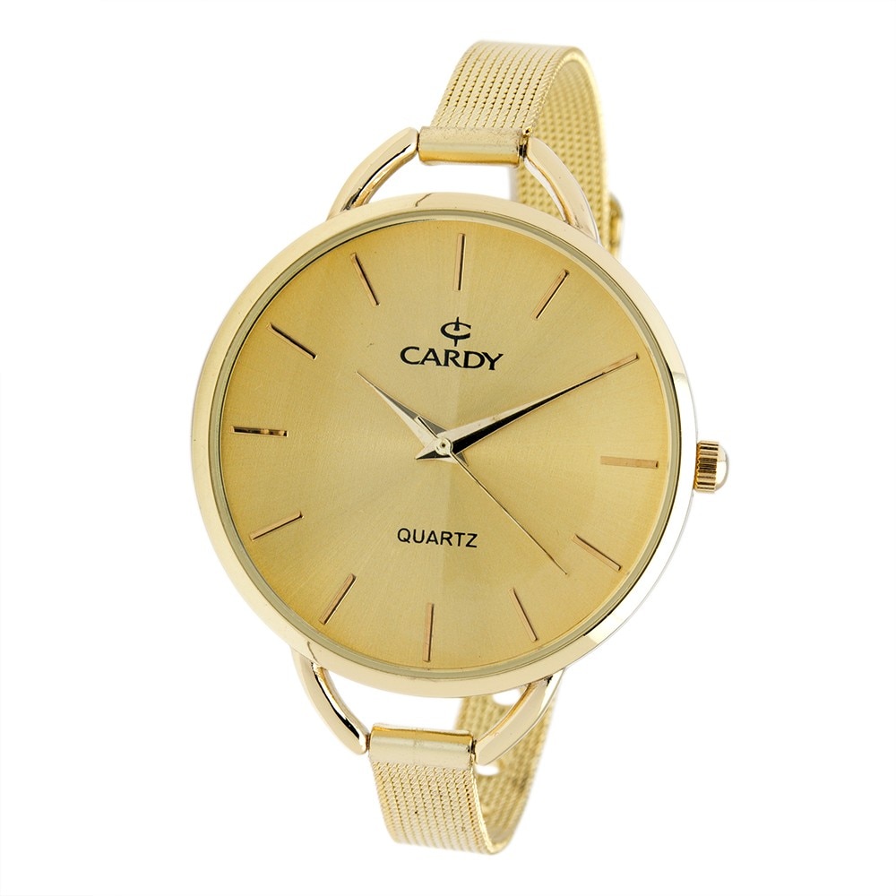 Ceas de dama, CARDY,Analog, Elegant, Aliaj 9 mm, Auriu