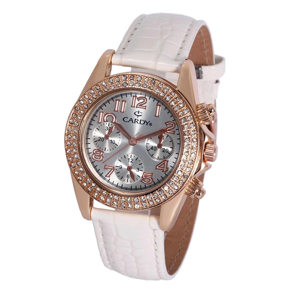 Ceas de dama, CARDY,Analog, Casual, Aliaj 12 mm, Alb