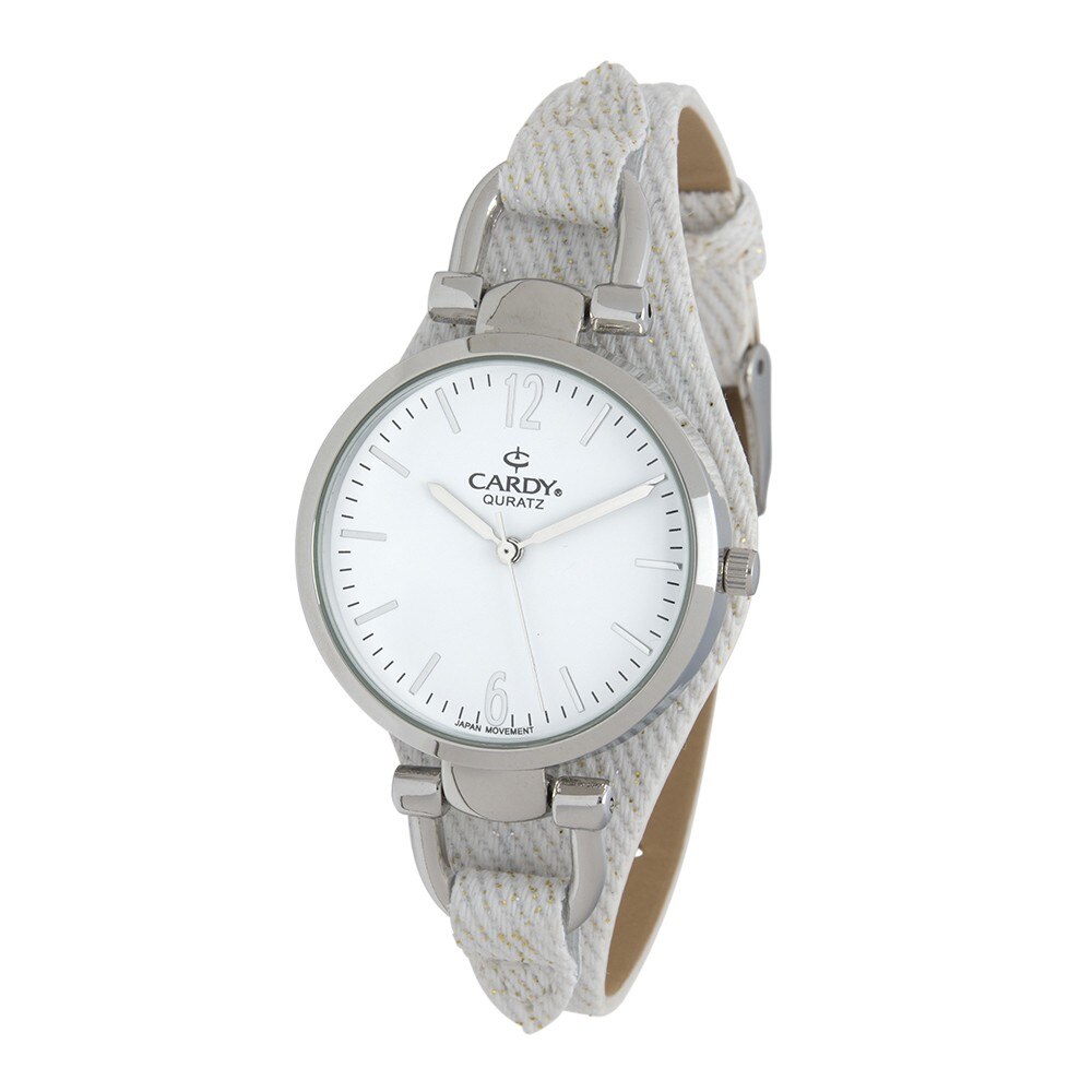 Ceas de dama, CARDY,Analog, Elegant, Aliaj 8 mm, Alb