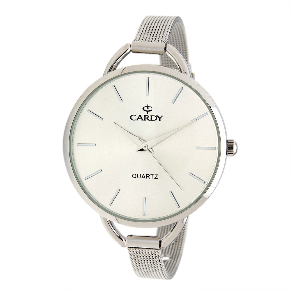 Ceas de dama, CARDY,Analog, Elegant, Aliaj 9 mm, Argintiu