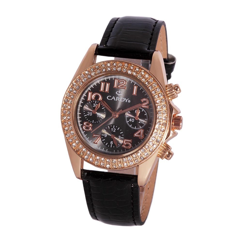 Ceas de dama, CARDY,Analog, Casual, Aliaj 12 mm, Negru