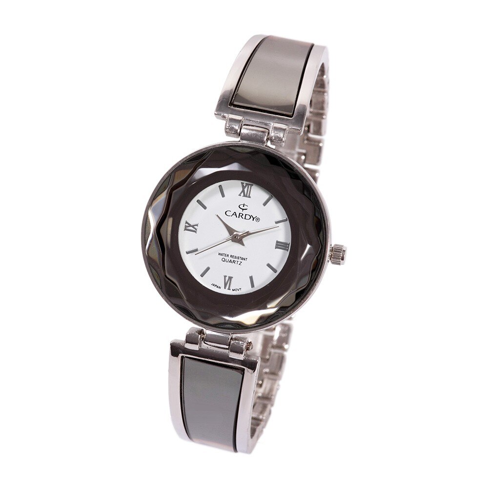 Ceas de dama, CARDY,Analog, Luxury, Aliaj 10 mm, Argintiu,Rotunda