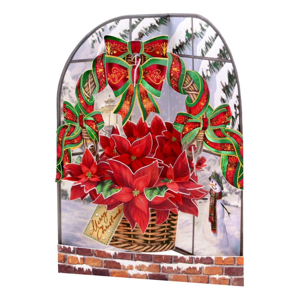 Felicitare 3D Santoro Swing Cards Craciun - Poinsettia