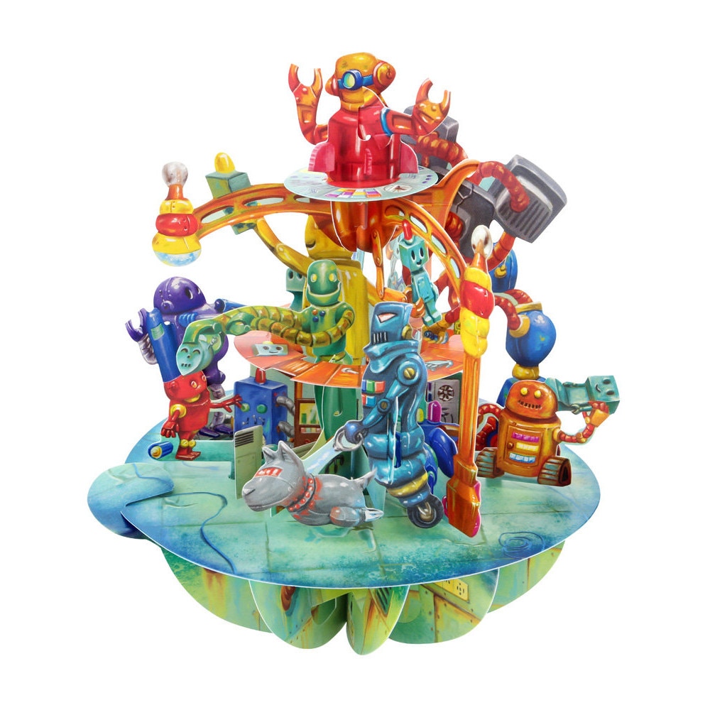 Felicitare 3D Santoro Piruettes - Robots