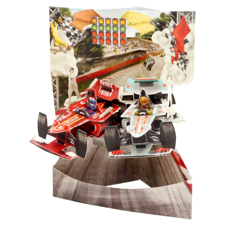 Felicitare 3D Santoro Swing Cards - Racing Cars