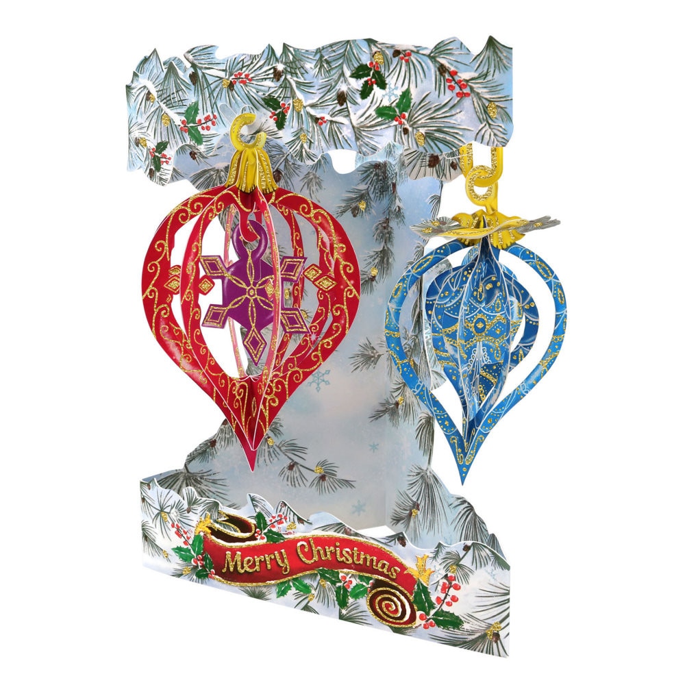 Felicitare 3D Santoro Swing Cards Craciun - Baubles