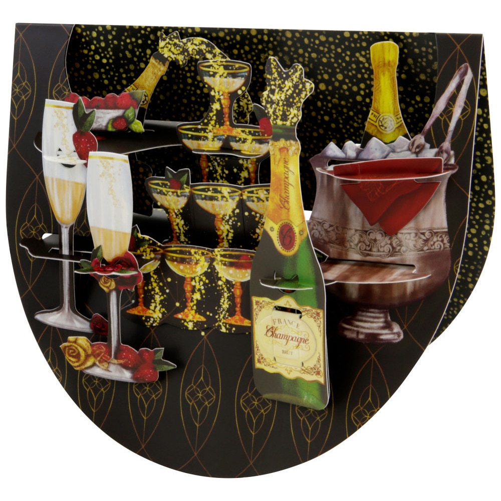 Felicitare 3D Santoro Popnrock - Champagne Celebration