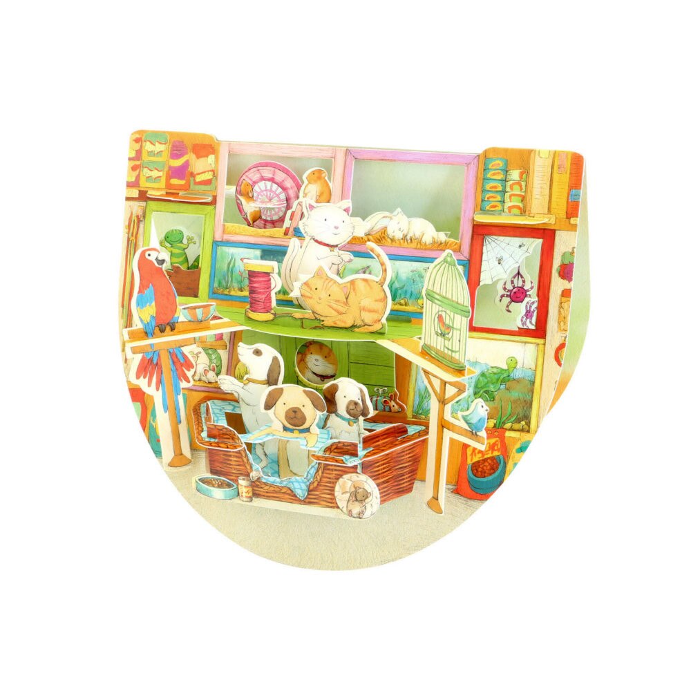 Felicitare 3D Santoro Popnrock - Pet Shop
