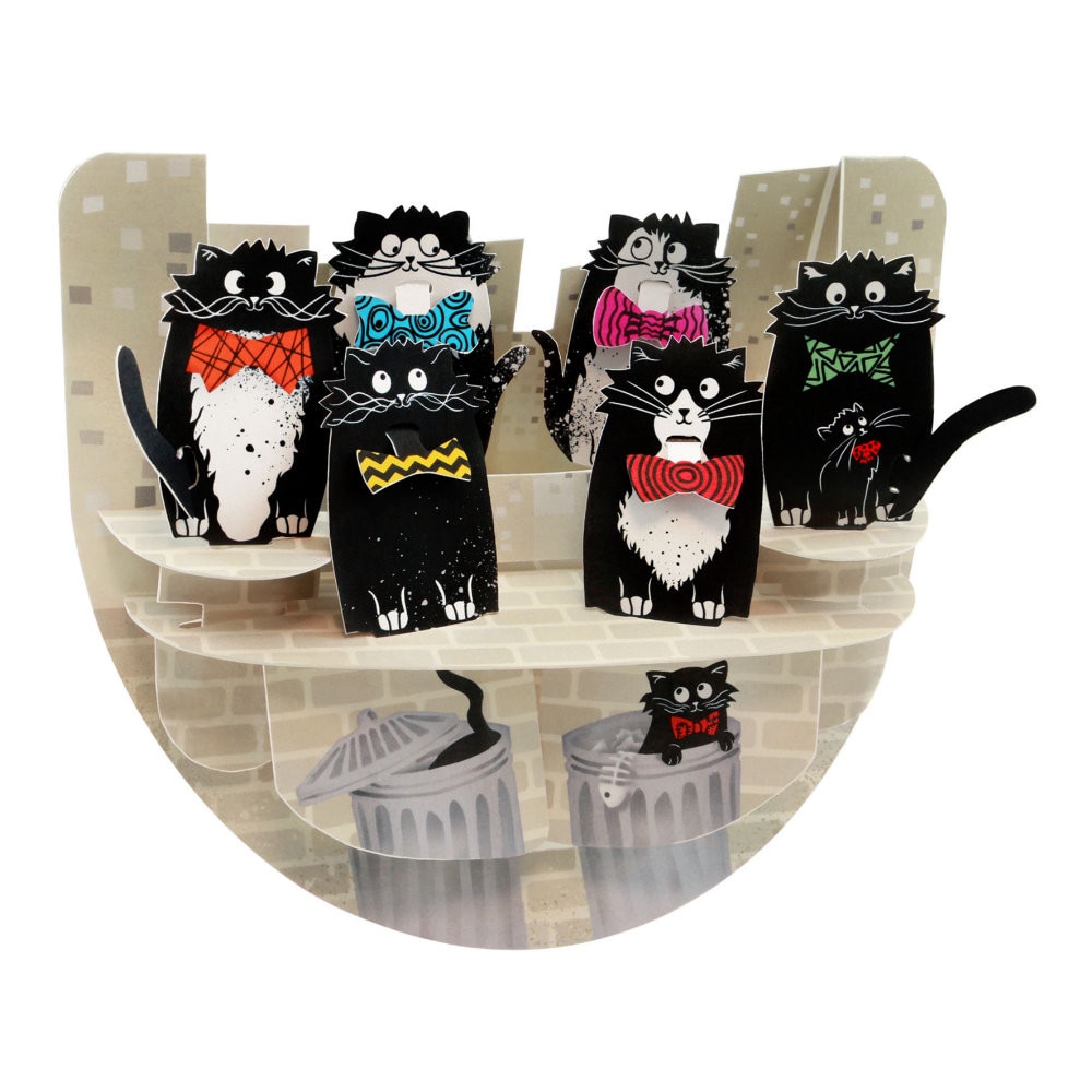 Felicitare 3D Santoro Popnrock - Cats With Bowties