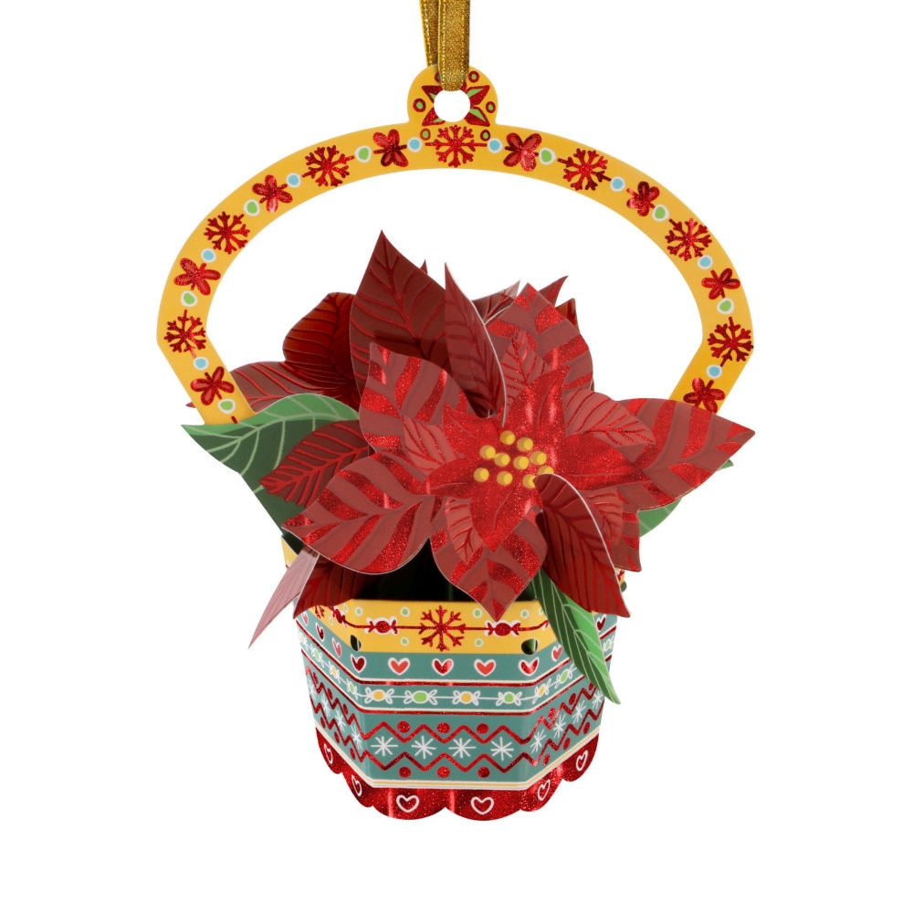 Felicitare 3D Santoro Baubles - Poinsettia