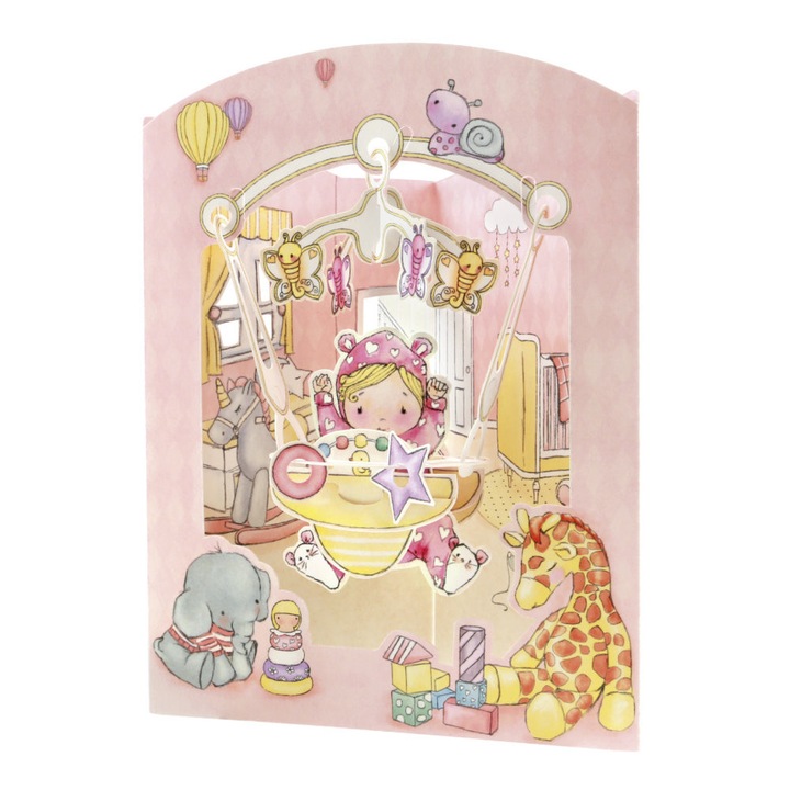 Felicitare 3D Santoro Swing Cards - Baby Girl