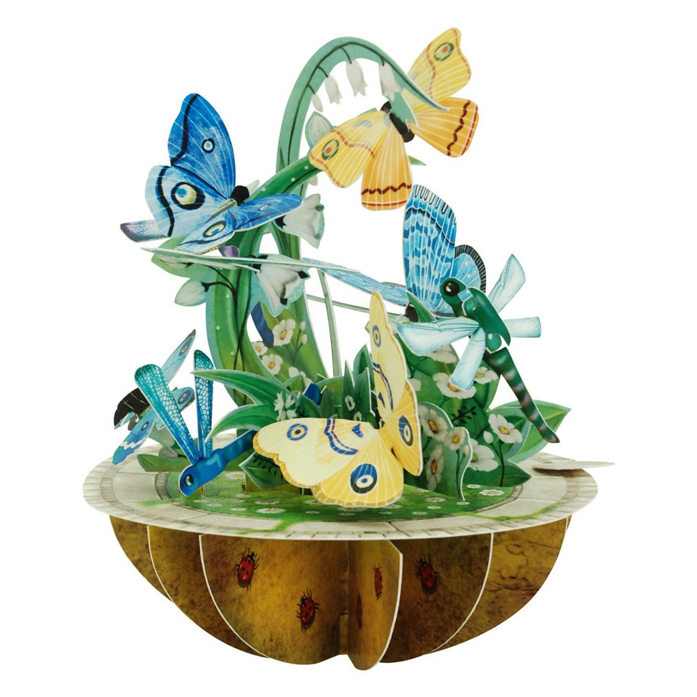Felicitare 3D Santoro Piruettes - Butterfly And Dragonfly