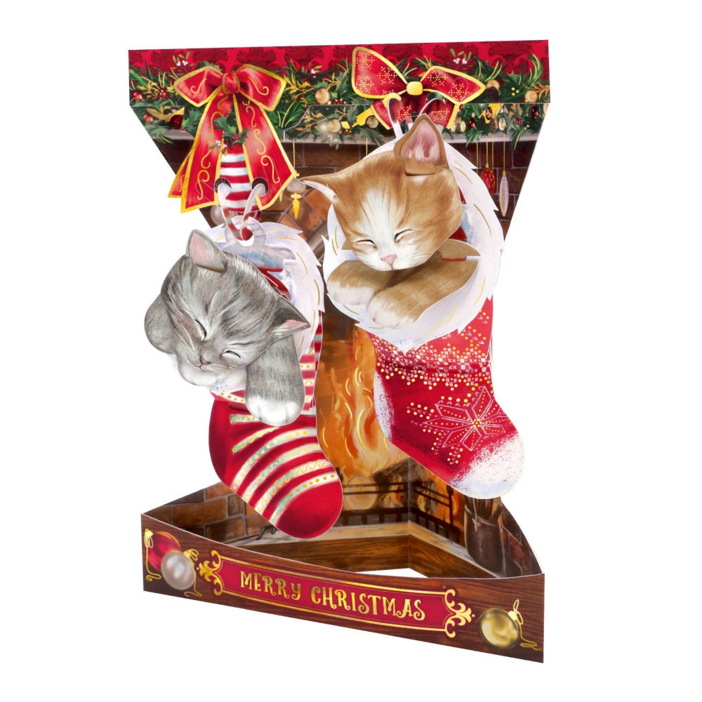 Felicitare 3D Santoro Swing Cards Craciun - Christmas Kittens