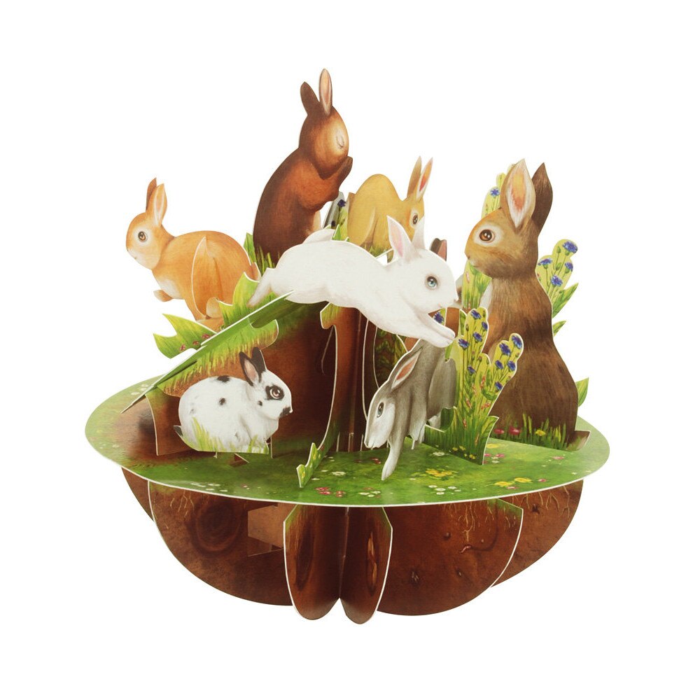 Felicitare 3D Santoro Piruettes - Rabbits