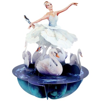 Felicitare 3D Santoro Piruettes - Swan Lake Ballet Felicitare 3D Santoro Piruettes - Swan Lake Ballet