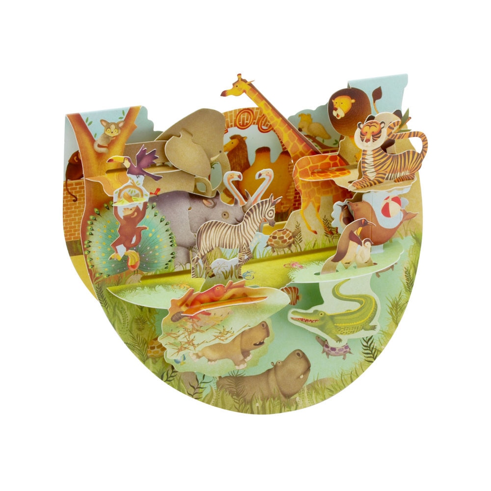 Felicitare 3D Santoro Popnrock - Zoo Animals