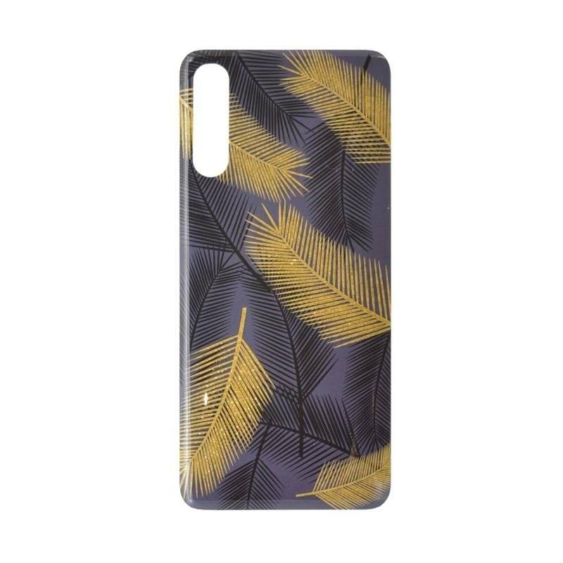 Husa Samsung Galaxy A70 model Marble Golden Leaves, Antisoc, Viceversa Negru/Auriu
