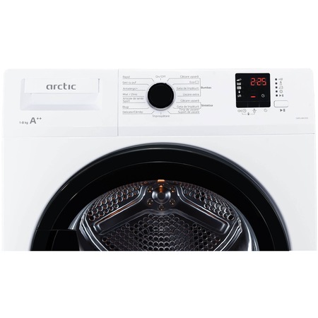 Uscator de rufe Arctic DAPLH842PB, Pompa de caldura, 8 kg, 15 Programe, Auto Anti Sifonare, Antialergic+, Clasa A++, Alb
